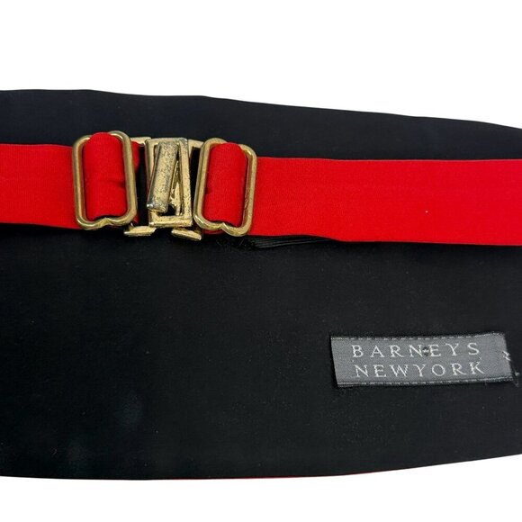 BARNEYS New York Red Bow Tie and Cummerbund Set Mens Formal Wear - Picture 10 of 14